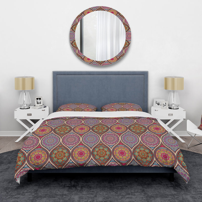 Ensemble de housse de couette en microfibre multicolore, Housse de couette très grand + 2 très grandes ta