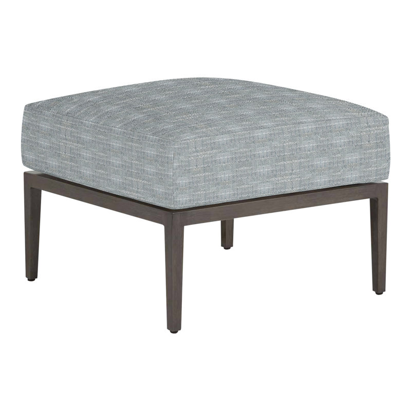 Santa Barbara Ottoman with Cushion, No Welt, Rollo Silver