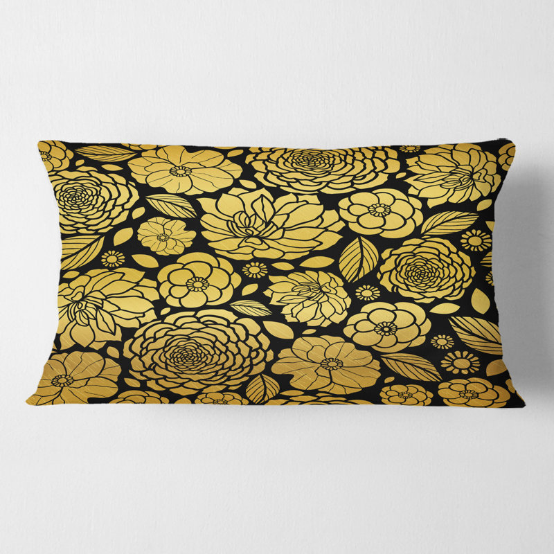 Coussin Golden Floral II - Mid-Century