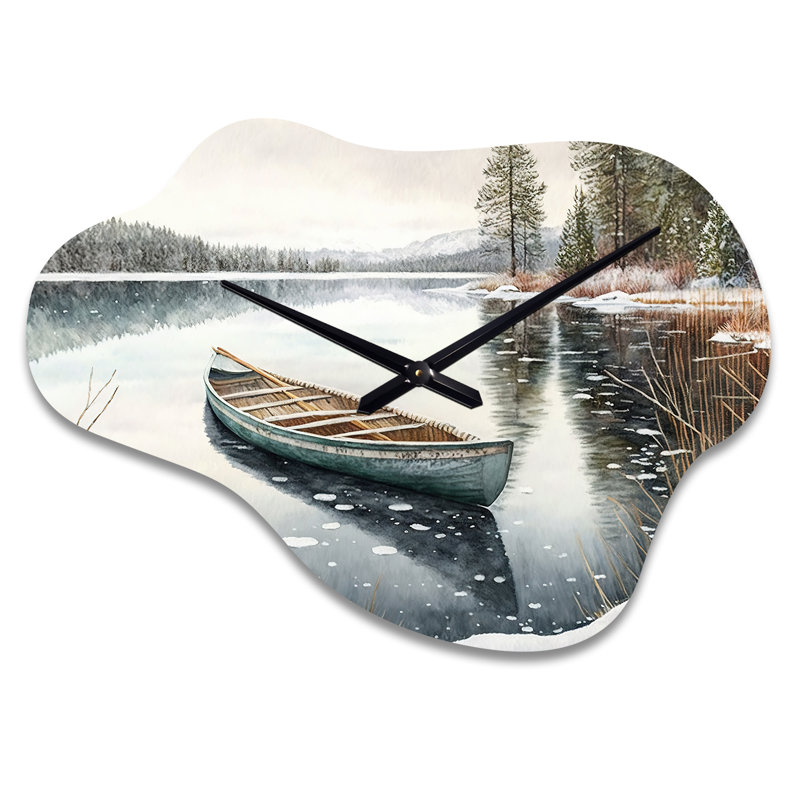Horloge murale Sucher Winter Scene With Canoe IV, Petit