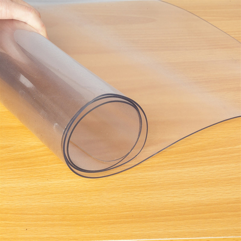 Tapis de chaise de bureau pour sols durs transparent, rectangulaire avec rebord, PVC durable, protection de plancher