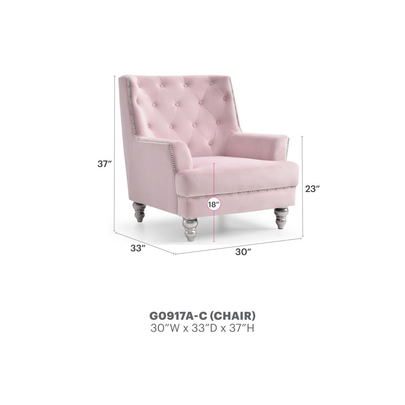 Charmant fauteuil traditionnel à accoudoirs ronds, Rose
