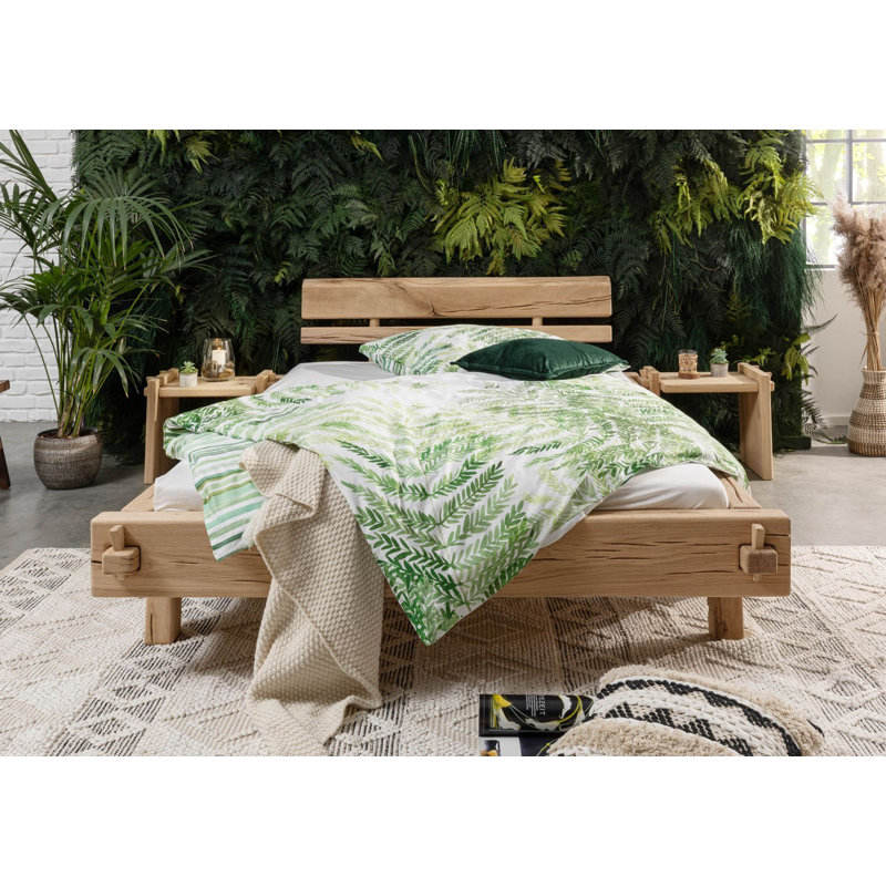 Solid Wood Storage Bed, 160 x 200 cm