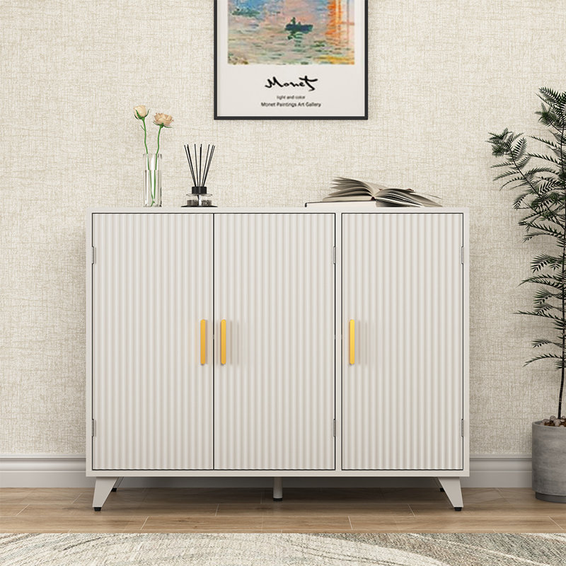 3-Door Accent Sideboard With Wavy Texture