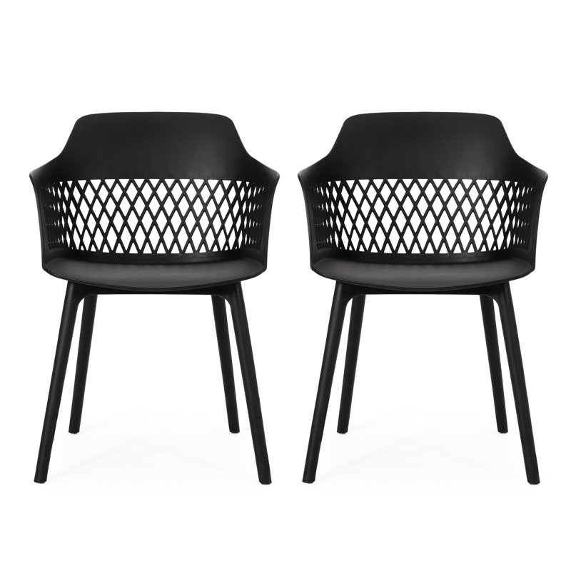 Outdoor Chair Azalea - Feature, Frame, Elegant Curve Design, Black Polypropylene, 22.51in Depth, 21.4in Width, 32.4in Height, 12.56lb Weather , , Minimalist Style, Weight