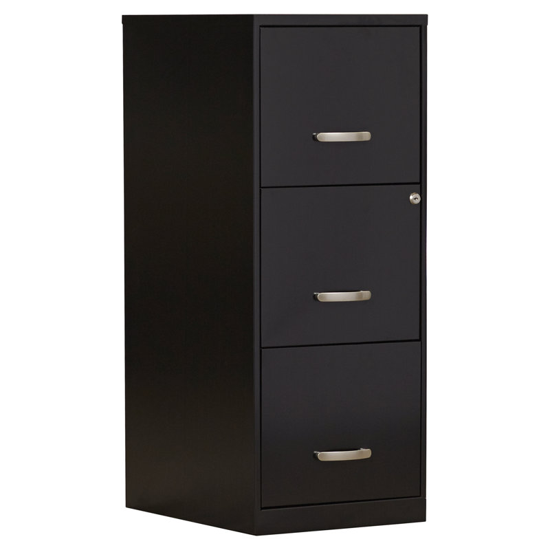 Brycen 14.25'' Wide 3 -Drawer Steel File Cabinet, Black