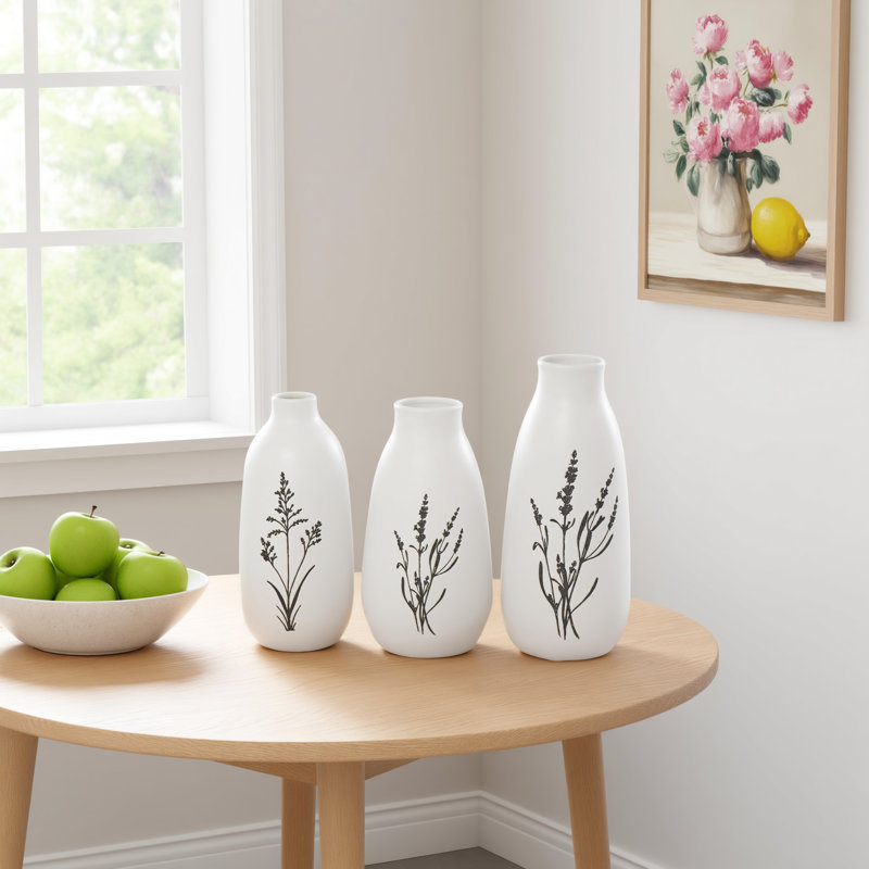 Winterstown 3 Piece Ceramic Table Vase Set