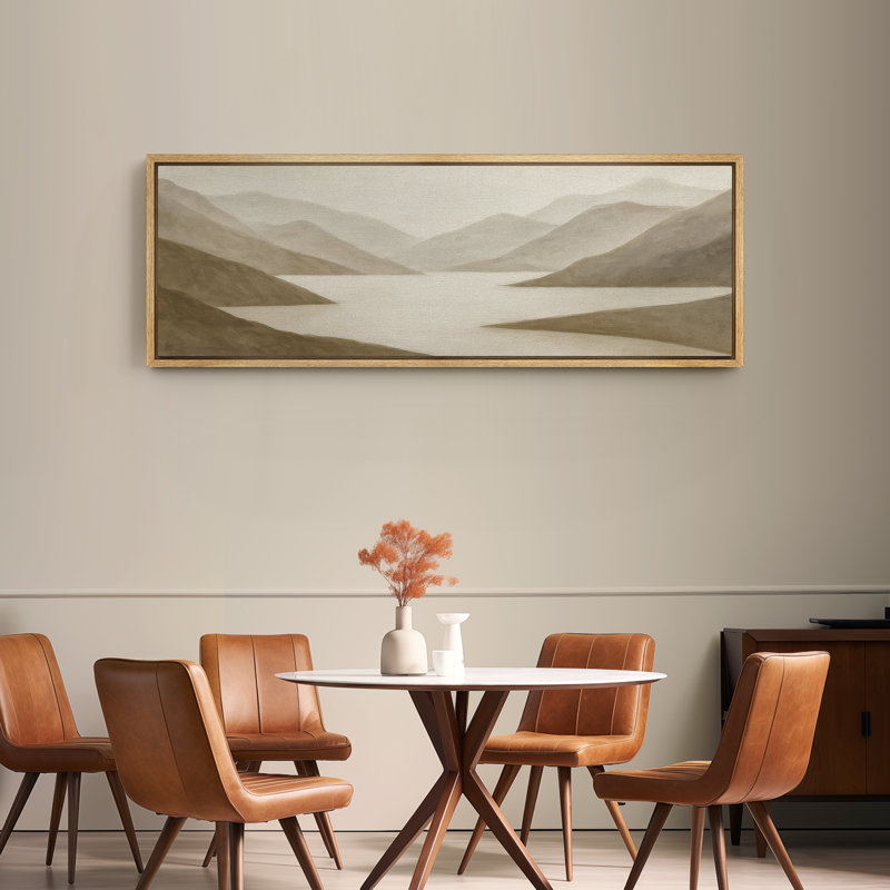 Grande impression sur toile encadrée, impression de paysage abstrait neutre pour décoration intérieure moderne, Naturel