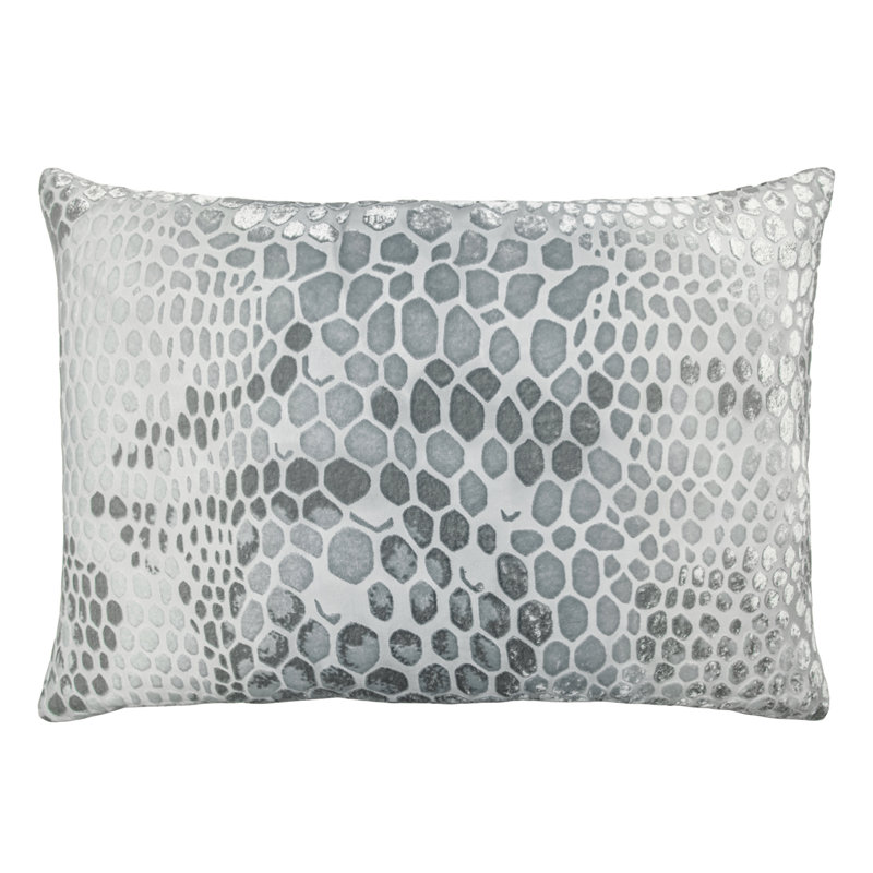 Lumbar Velvet Pillow Cover & Insert, 12"H x 24"W, Mineral