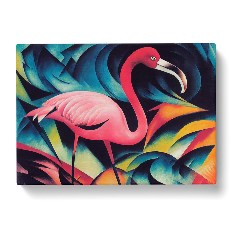 Flamingo Abstract Art Vol.2 - Wrapped Canvas, 50cm H x 76cm W x 3cm D