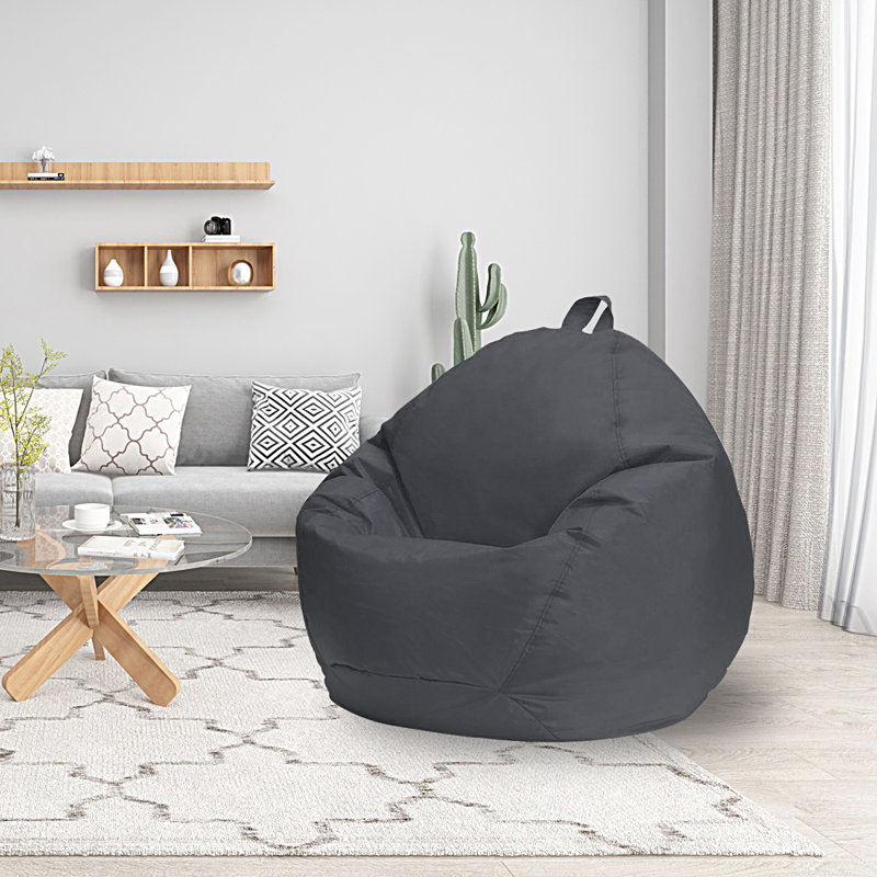 Grand coussin à billes, 100 % polyester gris