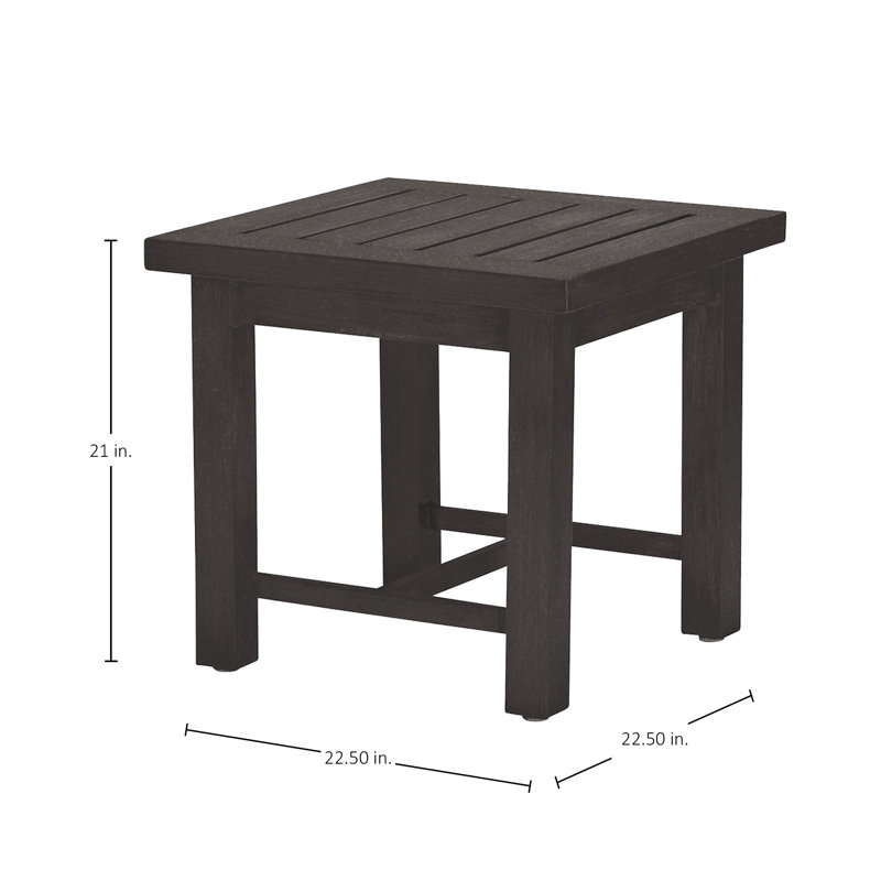 Club Aluminum Outdoor Side Table, Slate Gray