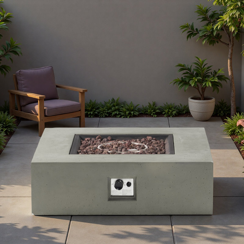 50 000 BTU SQUARE MGO FIRE TABLE, LIGHT GREY