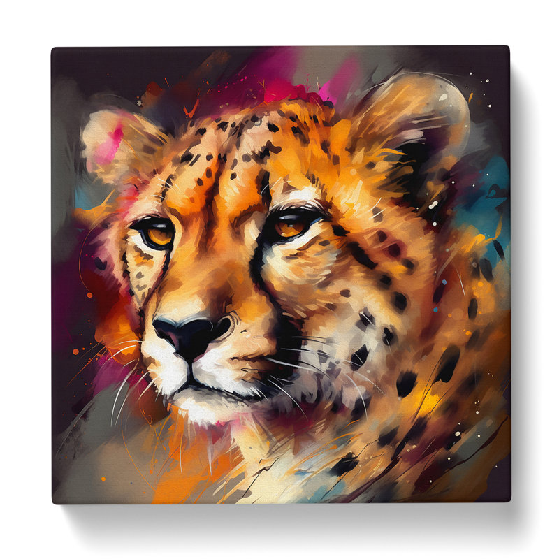 Cheetah Abstract Art - No Frame Print, 35cm H x 35cm W x 3cm D