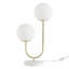Lampe de table sphérique 2 lumières Vesora avec fer et tissu