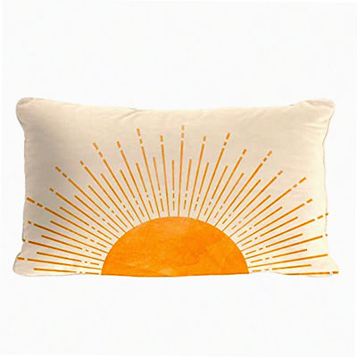 Sunrise Sunset Abstract Boho Pillow Cover - Soft Bedroom Decorations Throw Pillow Case - Sunshine Pillowcase