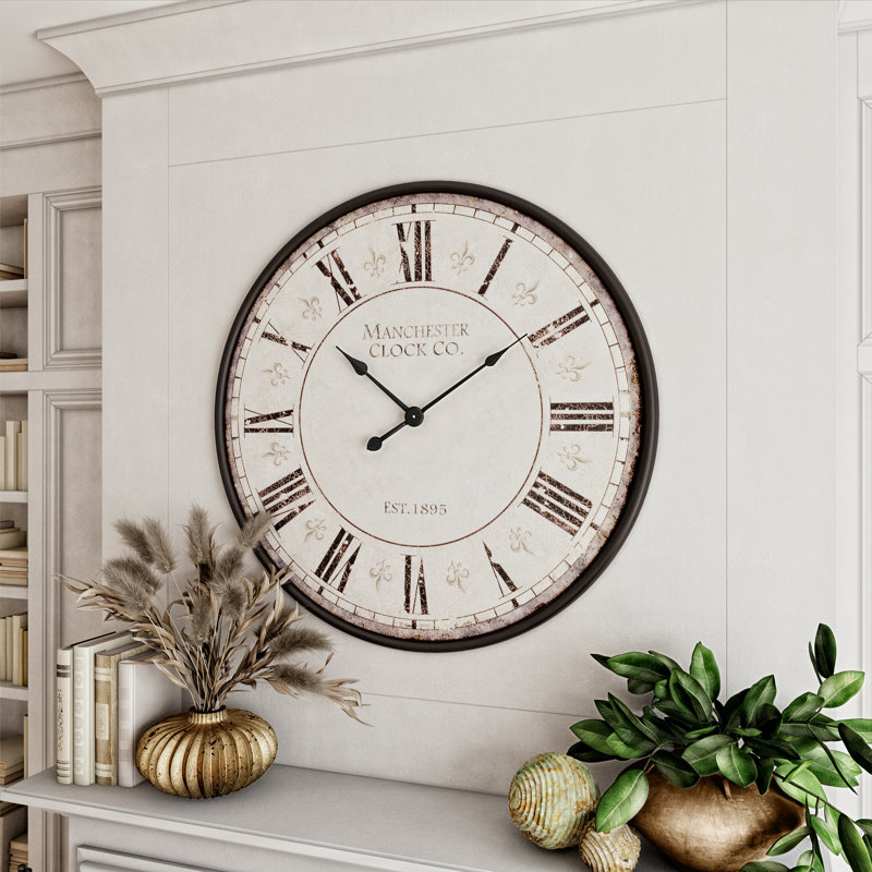 Valerie Round Metal Farmhouse Wall Clock