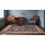Tapis oriental en laine noué à la main bleu marine-143918991