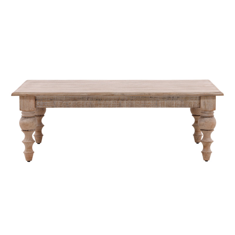 Table basse rectangulaire en pin récupéré Ayala