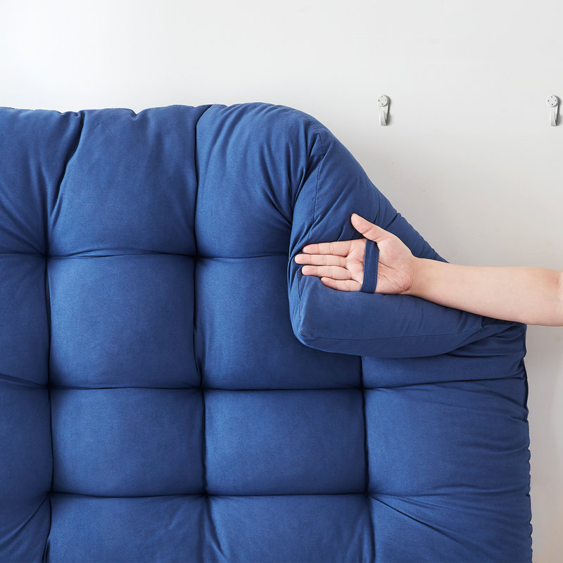 Rainha - Coussin de dossier capitonné Puffy, Bleu marine royal