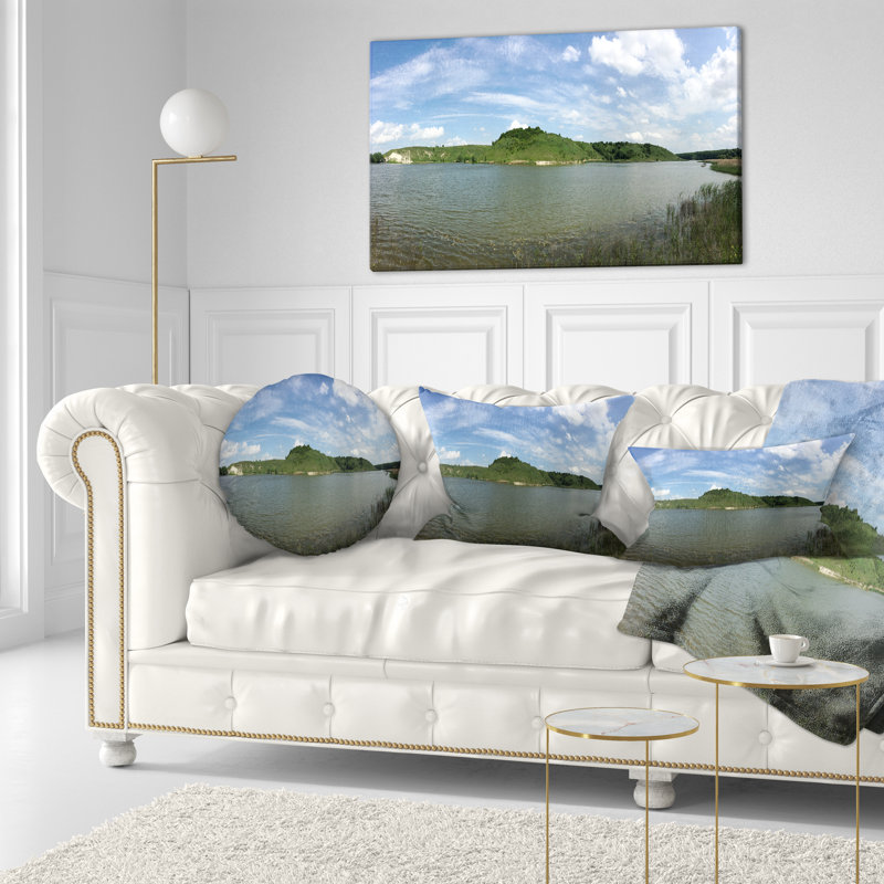 Coussin lombaire paysage de ciel à imprimé wide lake tree