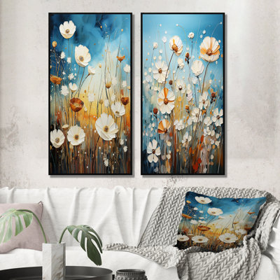 " Meadow Pointillism " 2 - Pieces