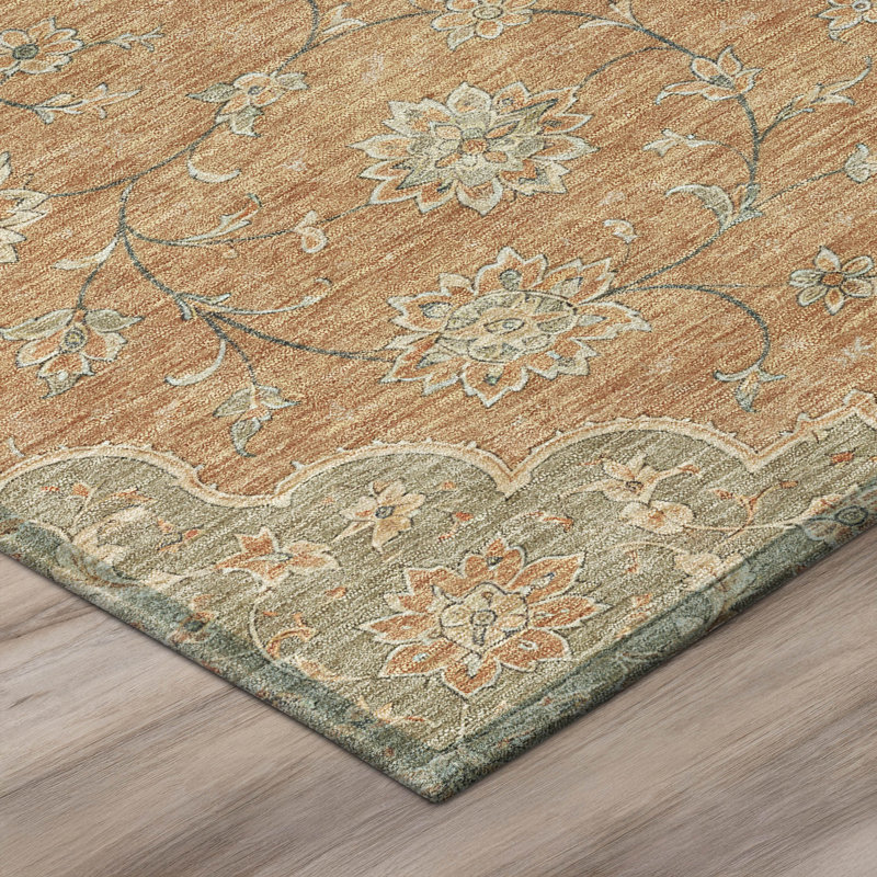 Tapis Chantille ACN3081 Global, lavable à la machine, intérieur/extérieur, Terra Cotta, 5 pi x 7 pi 6 po