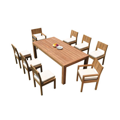 Macalla Outdoor 9 - Piece Teak Dining Set