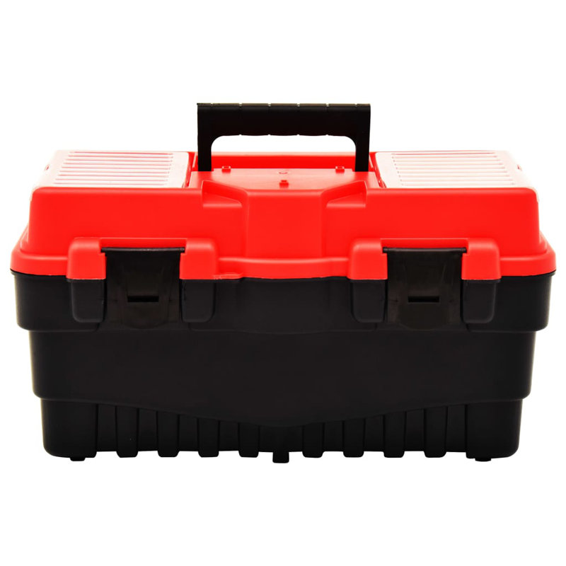 vidaXL Tool Box Plastic 18.19x10.08x9.53" Red