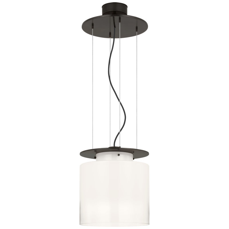 Elias 1 - Light Pendant by Ray Booth, 14.25" H x 13" W x 13" D, White, Bronze