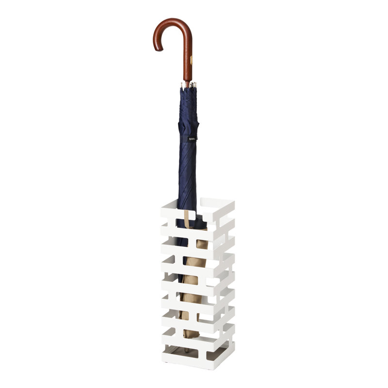 Brick Yamazaki Home Umbrella Stand, Storage For Umbrellas & Walking Canes, Steel,  Holds 8 umbrellas, White