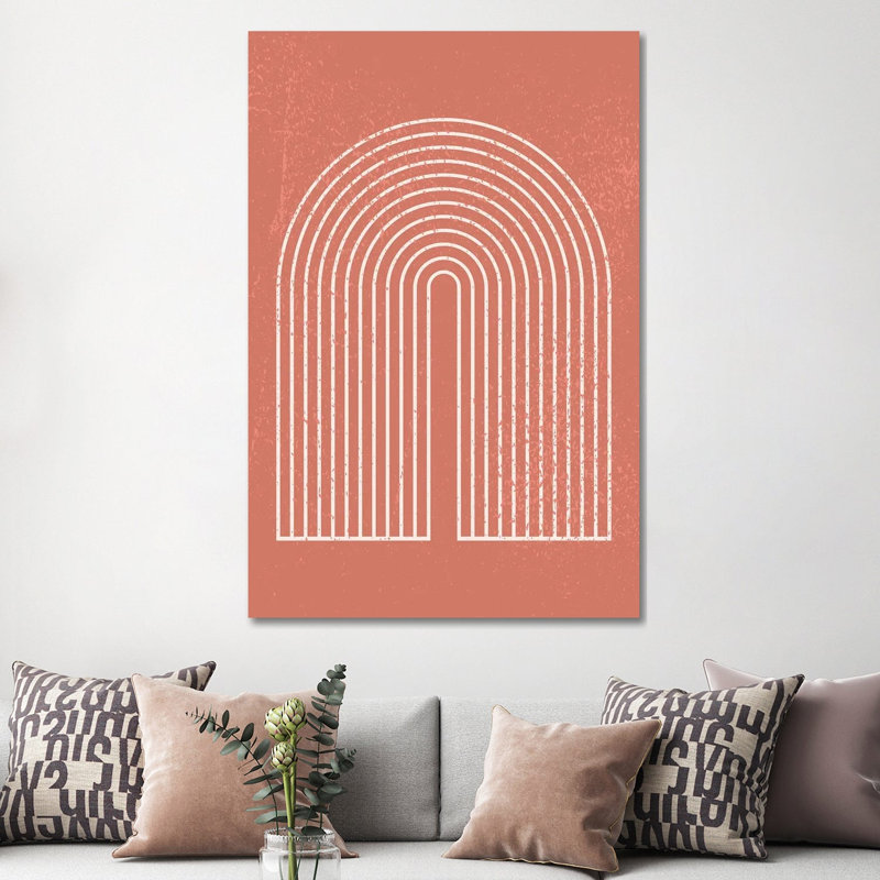 Geometric Rainbow by EnShape - Wrapped Canvas Painting, 152.5 cm H x 101.5 cm W