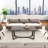  Coffee Table Solid Rubber Wood Center Table w/ Cross-Shaped Base Accent Table