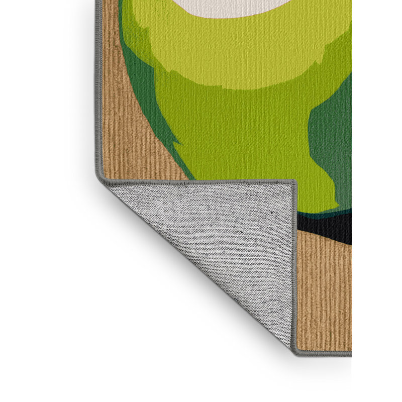 Tapis lavable pomme avec pommes Granny Smith, Rectangle 7 pi x 9 pi