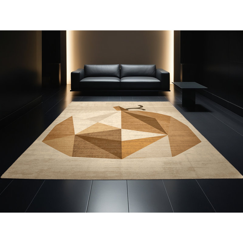 Machine Washable Aguayo Thanksgiving Modern & Contemporary Abstract Rug in Brown – Beige Binding, 4x6