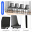 Ensemble de 2 chaises d'appoint en similicuir gris ardoise avec pieds en métal noir pour la salle à manger