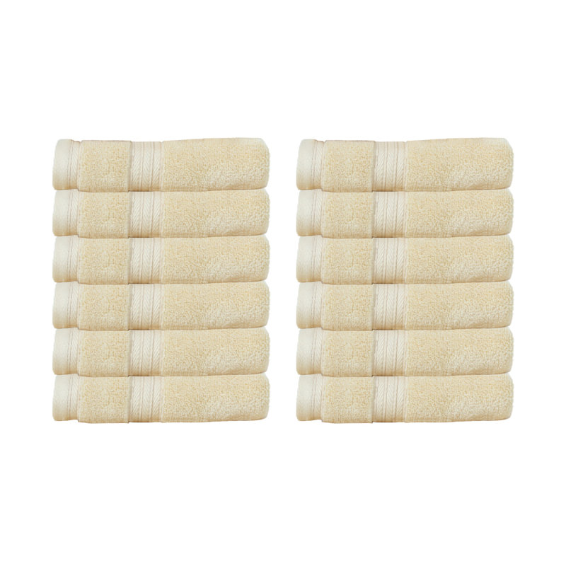 Elegance Essentials 550GSM 100% Cotton Zero Twist Super Absorbent Wash Cloth (Set of 12) - 13"x13", Yellow