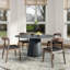 Table de salle à manger moderne en pierre frittée 59 po avec piédestal noir 59 po-38700884