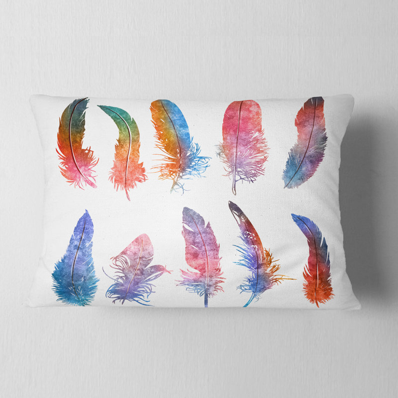 Coussin Rainbow Feathers