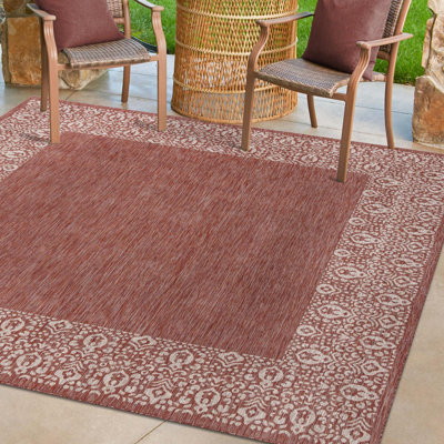 Tapis intérieur / extérieur rouge rouille Dmitri