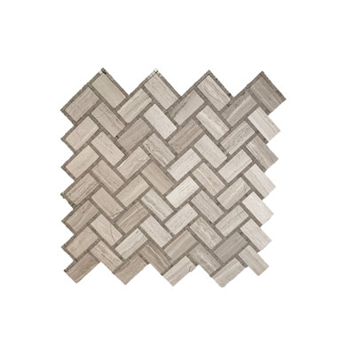 1" x 2" Marble Basketweave Mosaic Wall & Floor Tile