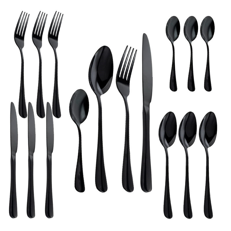Latitude Run Aaven 16 Piece Stainless Steel Cutlery Set , Service for 4, Silver