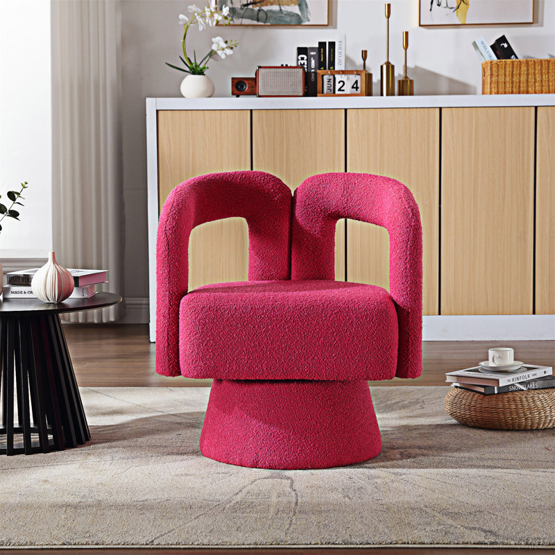 Fauteuil demi-tonneau Accent, Boucle rose rouge