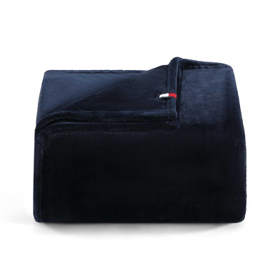 Tommy Hilfiger Solid Plush Marine Blanket