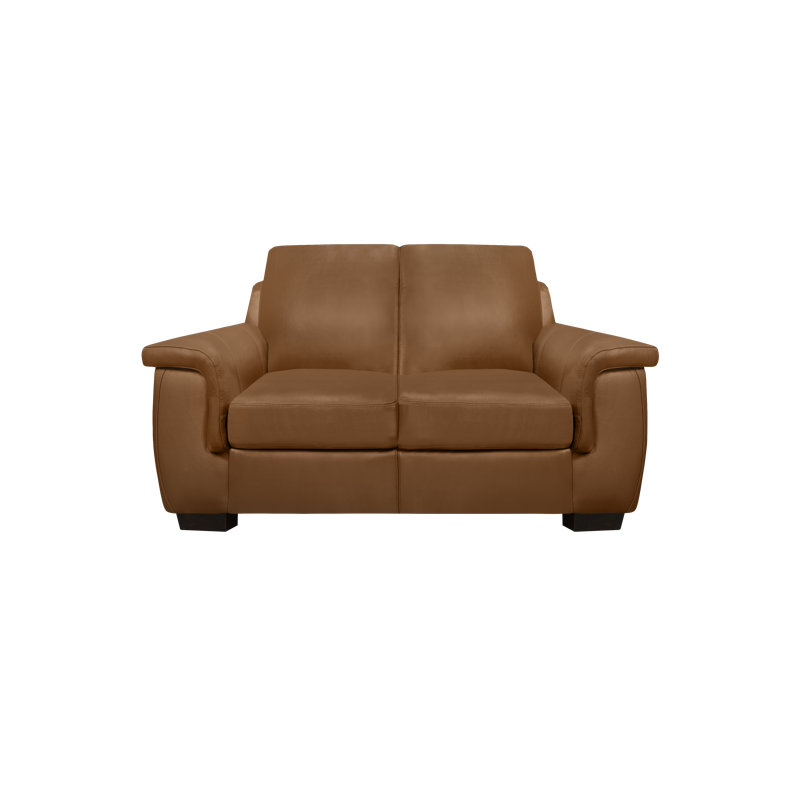 Canapé Awa, Cuir gris nuage, H 36 po x l 68 po x P 37 po