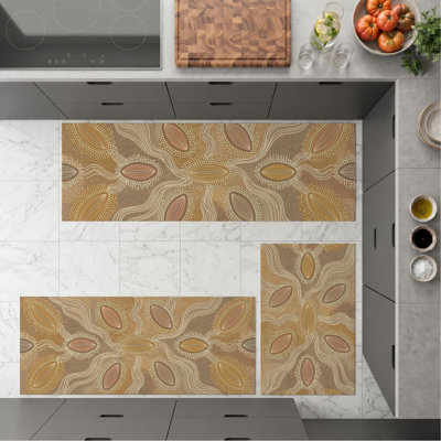 Paisley Pattern Non-Slip Washable Kitchen Mats