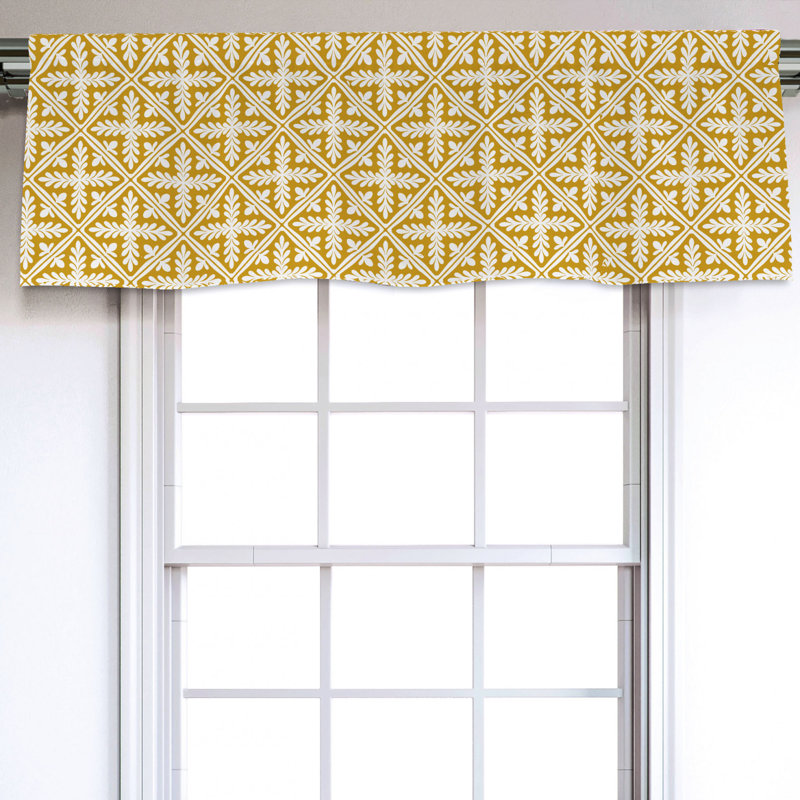 Sateen Abstract Ruffled Window Valance