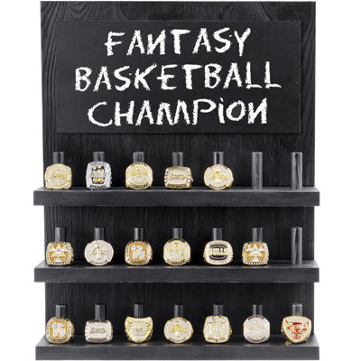 Wall Mounted Coal Black Ring Display Jewelry Rack