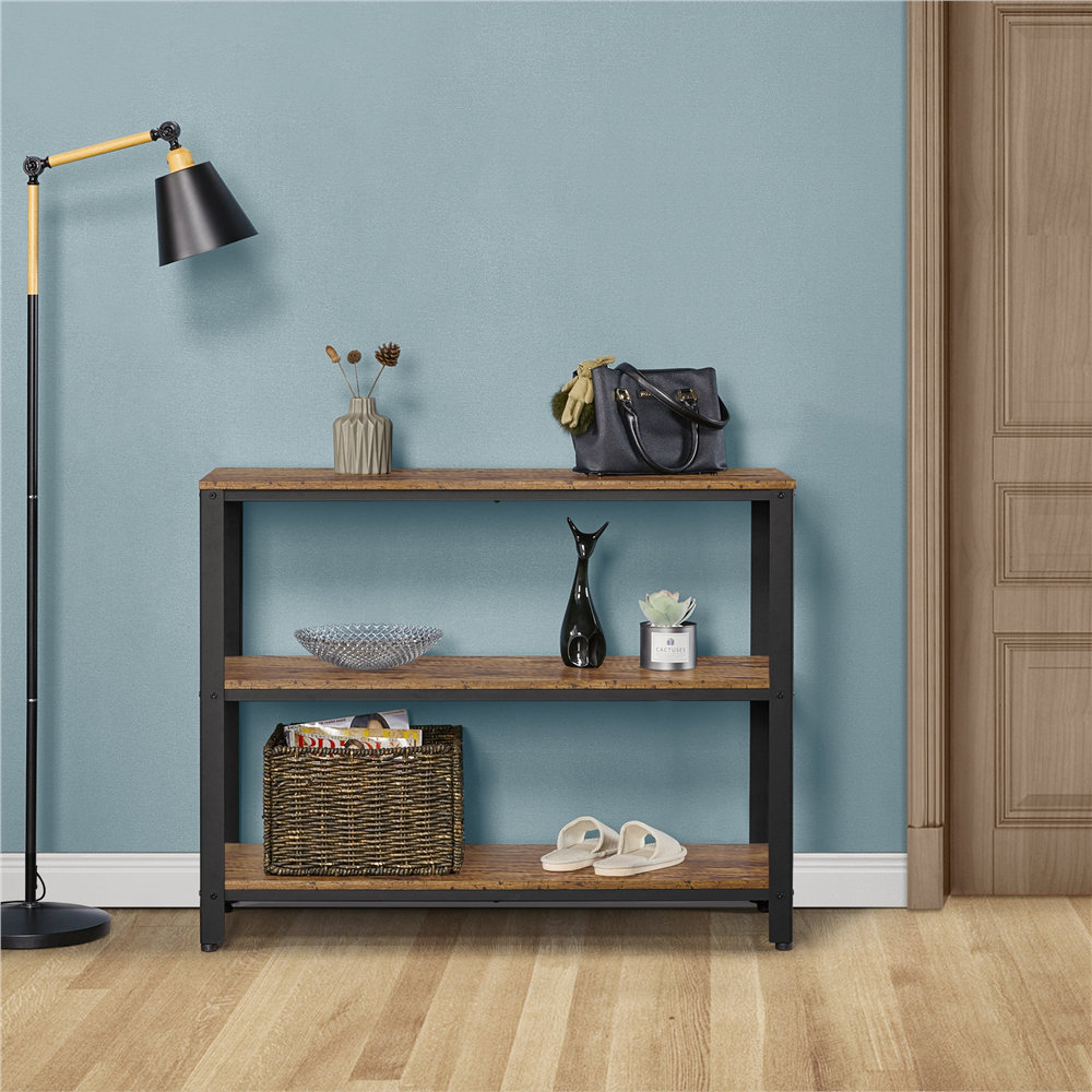 Lenoir 40''W 3-Layer Narrow Console Table 17 Stories Table Top