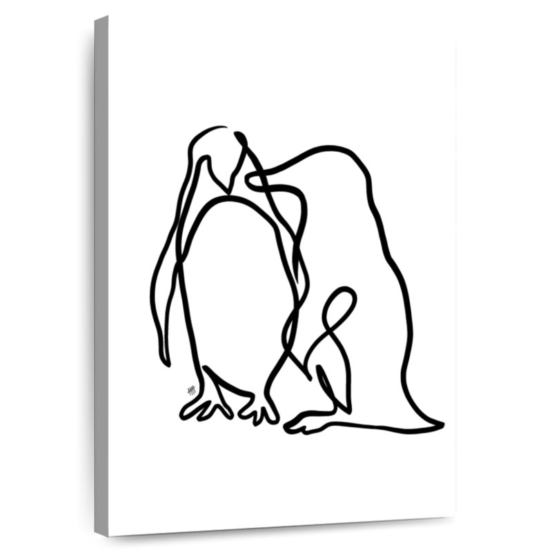 Les Pingouins, H 30 po x l 20 po